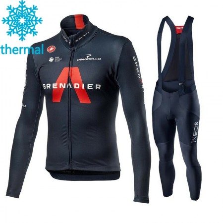 Tenue Maillot M/L + Collant à Bretelles 2021 Ineos Grenadiers Hiver Thermal Fleece N001